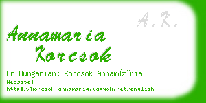 annamaria korcsok business card